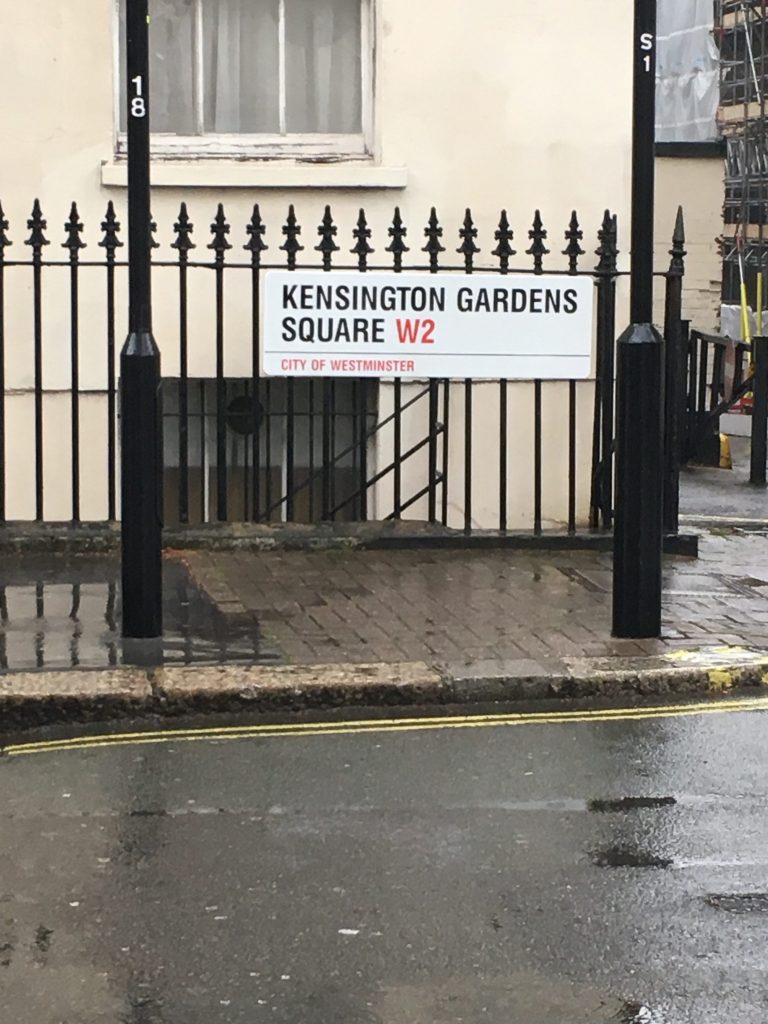 Kensington Gardens Square Sign